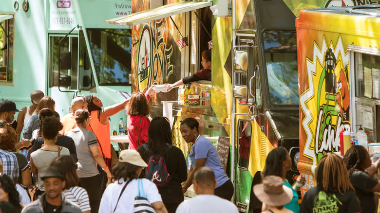 lines at food trucks