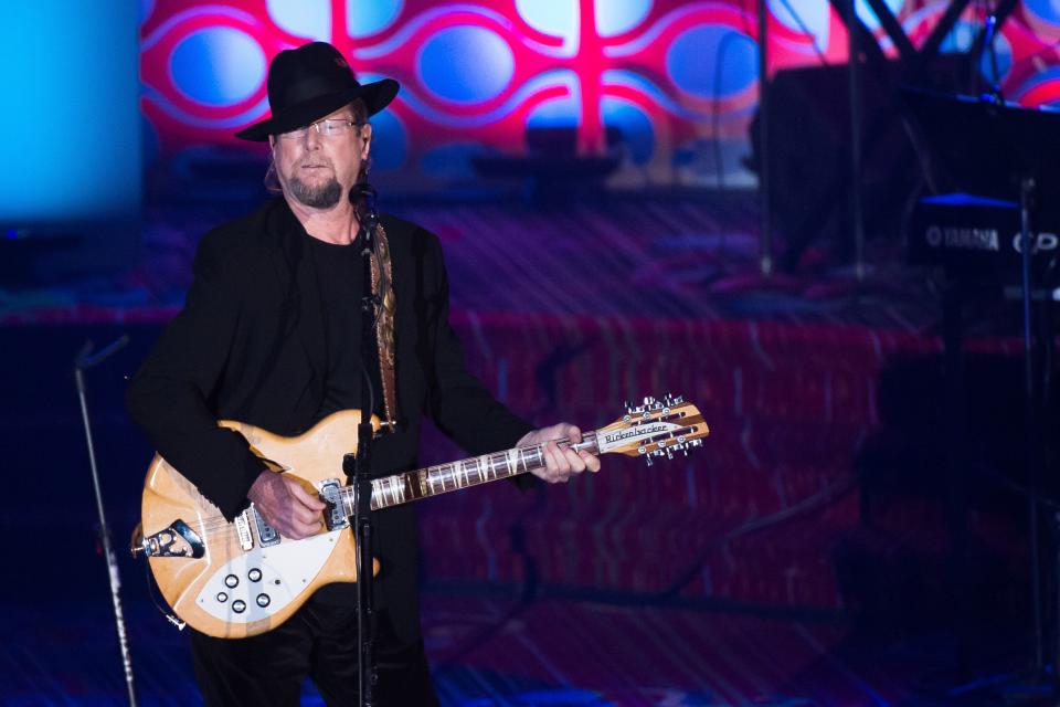 Roger McGuinn performs at the 47th annual Songwriters Hall of Fame Induction Ceremony and Awards Gala in New York in 2016. McGuinn, co-founder of The Byrds, will perform Sept. 24 at Fort Hill Performing Arts Center in Canandaigua. (Photo by Charles Sykes/Invision/AP)