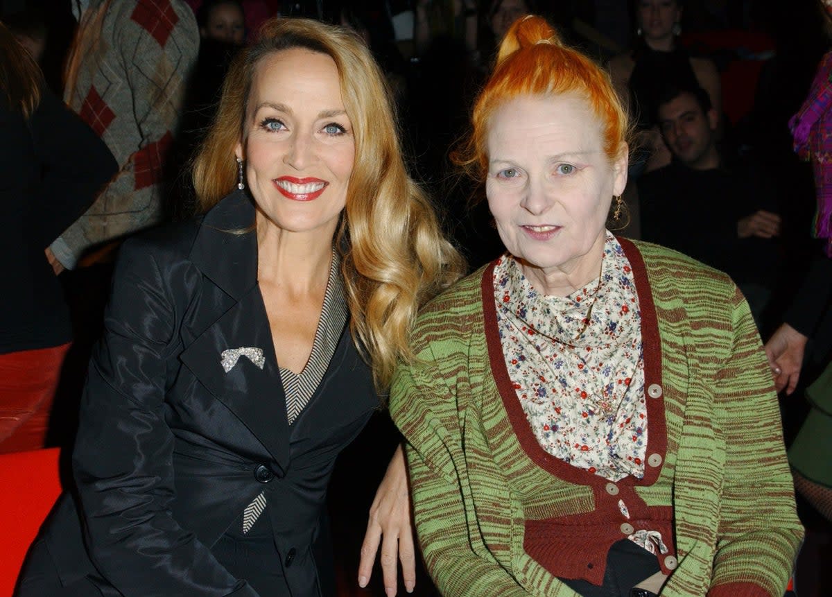 Jerry Hall with Dame Vivienne Westwood in 2005 (PA)