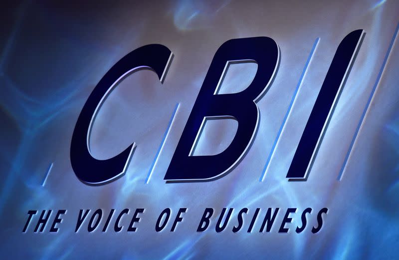 FILE PHOTO: A Confederation of British Industry (CBI) logo is seen during their annual conference in London