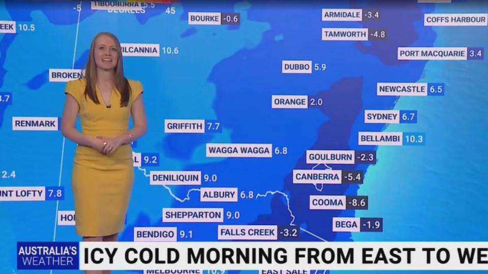 Assignment Freelance Picture Australians have woken up to some freezing temperatures, with some\n towns recording their coldest May morning on record.  Picture: Sky News Weather