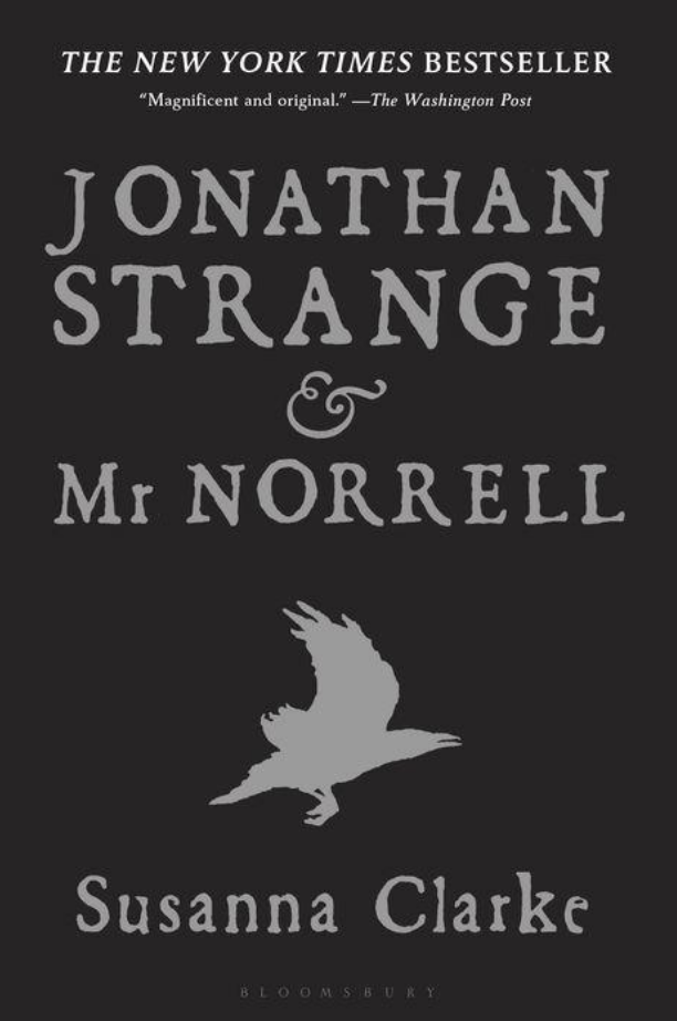 "Jonathan Strange and Mr Norrell" book cover with an illustration of a crow