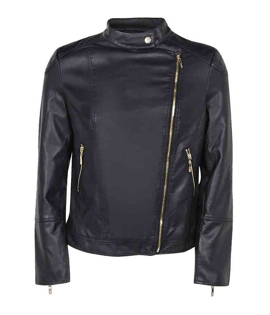 BOOHOO Plus Eliza Quilted Faux Leather Biker Jacket