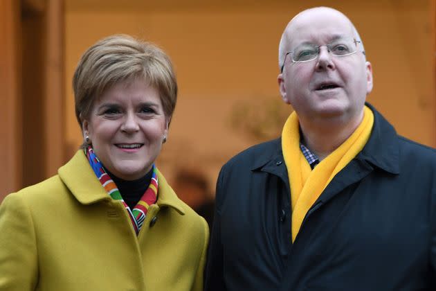 Nicola Sturgeon with her husband Peter Murrell in 2019.