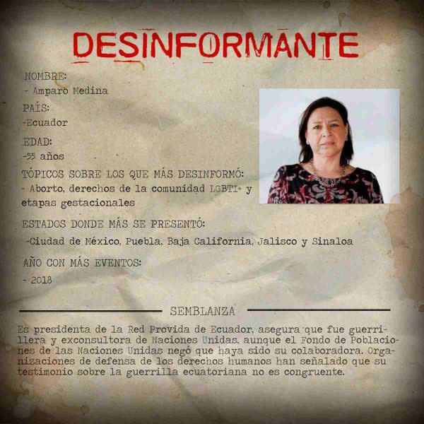 La desinformación que sistemáticamente difunden Amparo Medina, de Ecuador; Sara Huff, de Brasil; y la México-estadounidense Mayra Rodríguez, al menos desde 2008, va en contra del acceso a los servicios de interrupción segura del embarazo, criminaliza a quienes abortan y genera un ambiente propicio para la discriminación de grupos feministas y de la diversidad sexual.