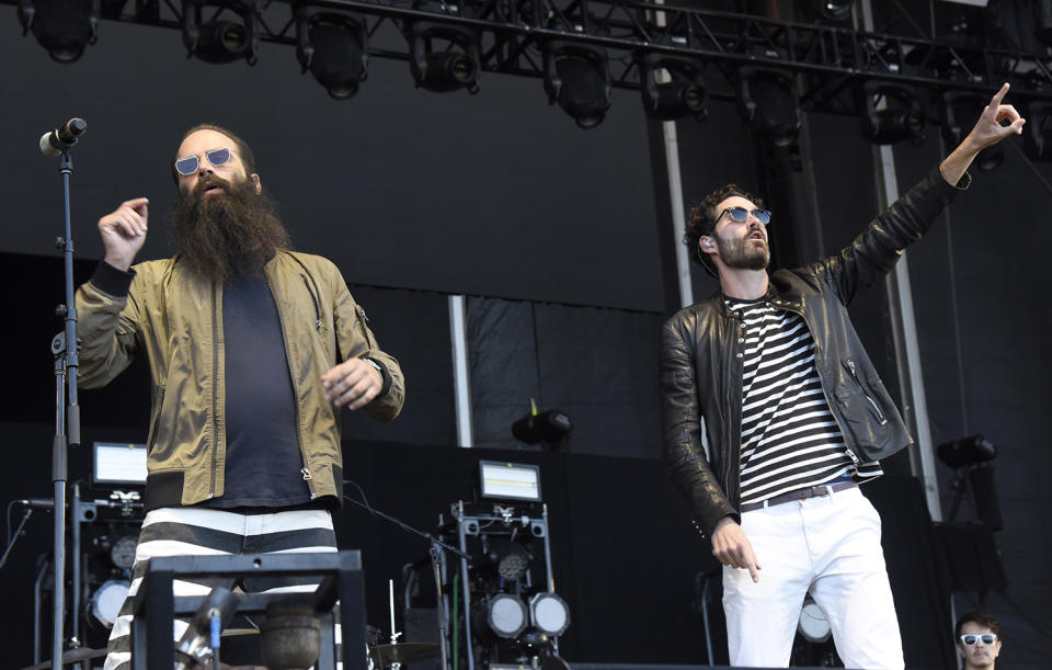 <p>Sebu Simonian (L) and Ryan Merchant of Capital Cities perform during the 2017 Life is Beautiful Festival on September 23, 2017 in Las Vegas, Nevada.<br>(Photo by Tim Mosenfelder/Getty Images) </p>