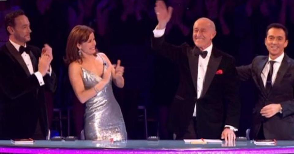 Len with fellow judges Craig Revel Horwood, Darcy Bussell and Bruno Tonioli on his final episode (Copyright: BBC)