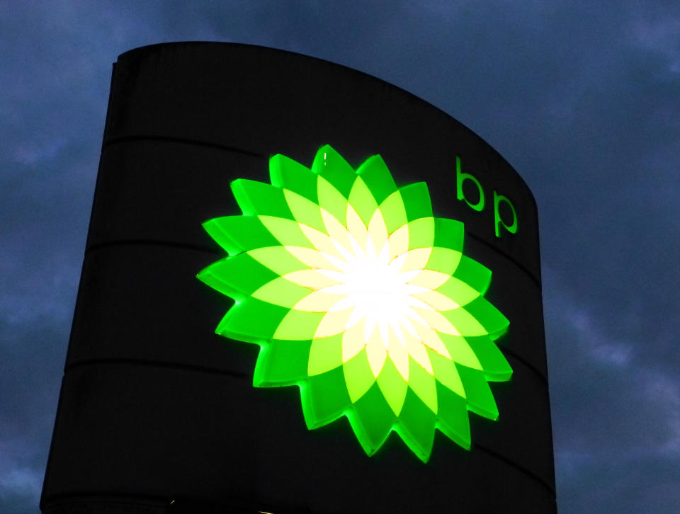 File photo dated 10/03/22 of a BP sign, as BP has swung to a quarterly loss after taking a mammoth 25.5 billion US dollar (�20.4 billion) hit following its move to quit Russia, but soaring oil prices saw underlying profits hit their highest for more than a decade.