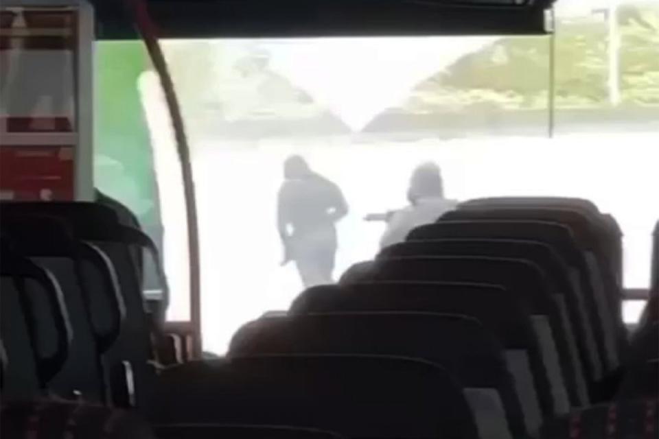 Gunmen spotted taking part in the deadly two-minute ambush from a coach (Snapchat)