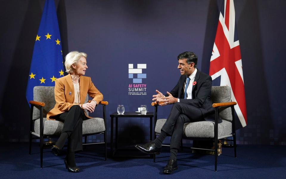 Rishi Sunak meets with European Commission president Ursula von der Leyen