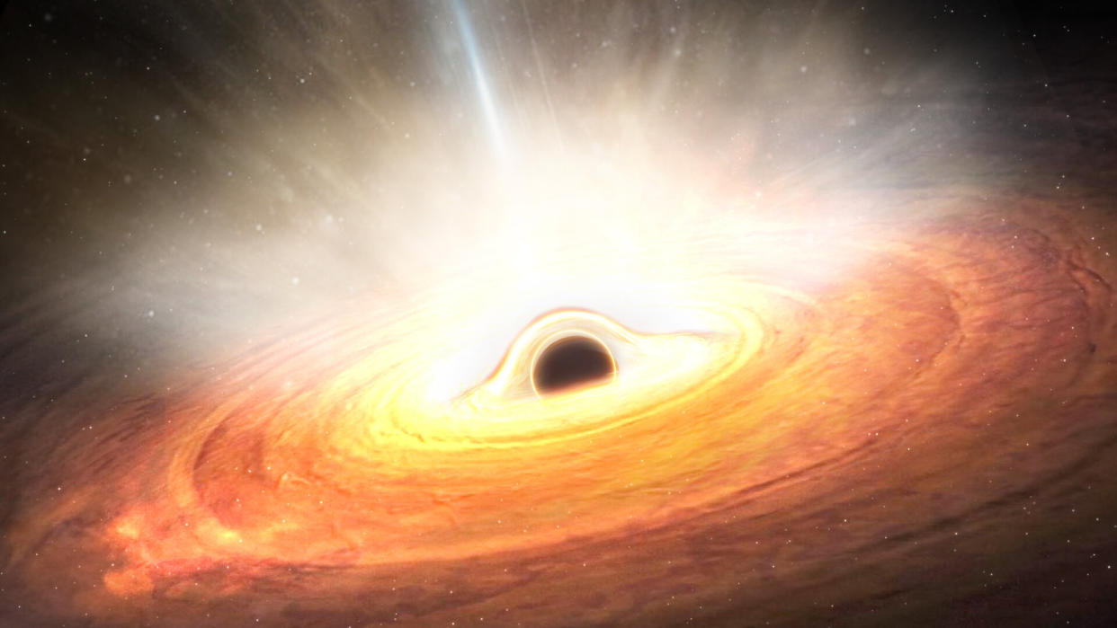  An artist's rendering of a black hole. 