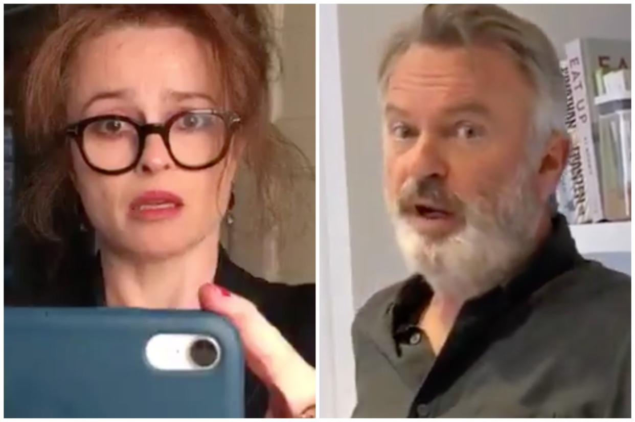 Helena Bonham Carter and Sam Neill star in 'Das Fone Hell': Twitter/screengrab