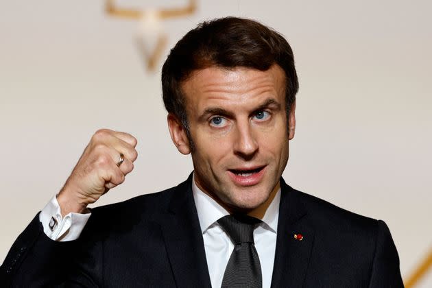 Emmanuel Macron à l'Elysée, le 12 janvier 2022 (Photo by LUDOVIC MARIN/AFP via Getty Images) (Photo: LUDOVIC MARIN via Getty Images)