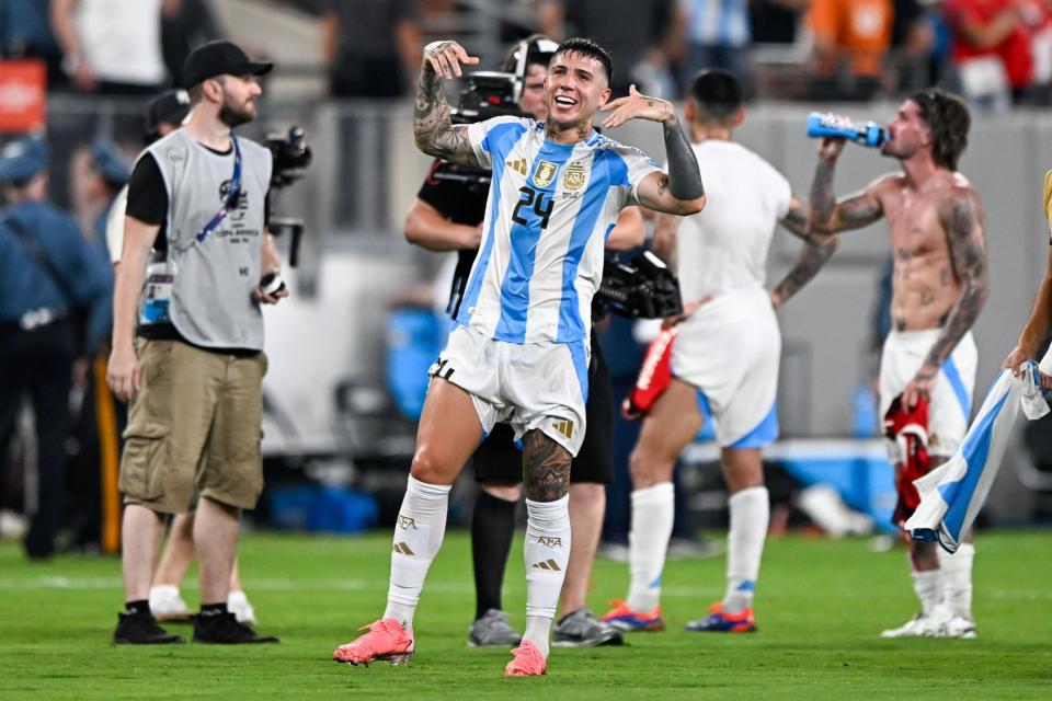 (Images): Enzo Fernandez celebrates Argentina reaching Copa America final