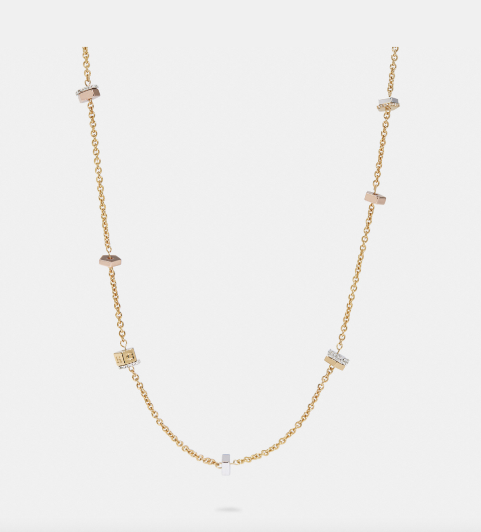 gold coach outlet Tri Color Station Necklace 