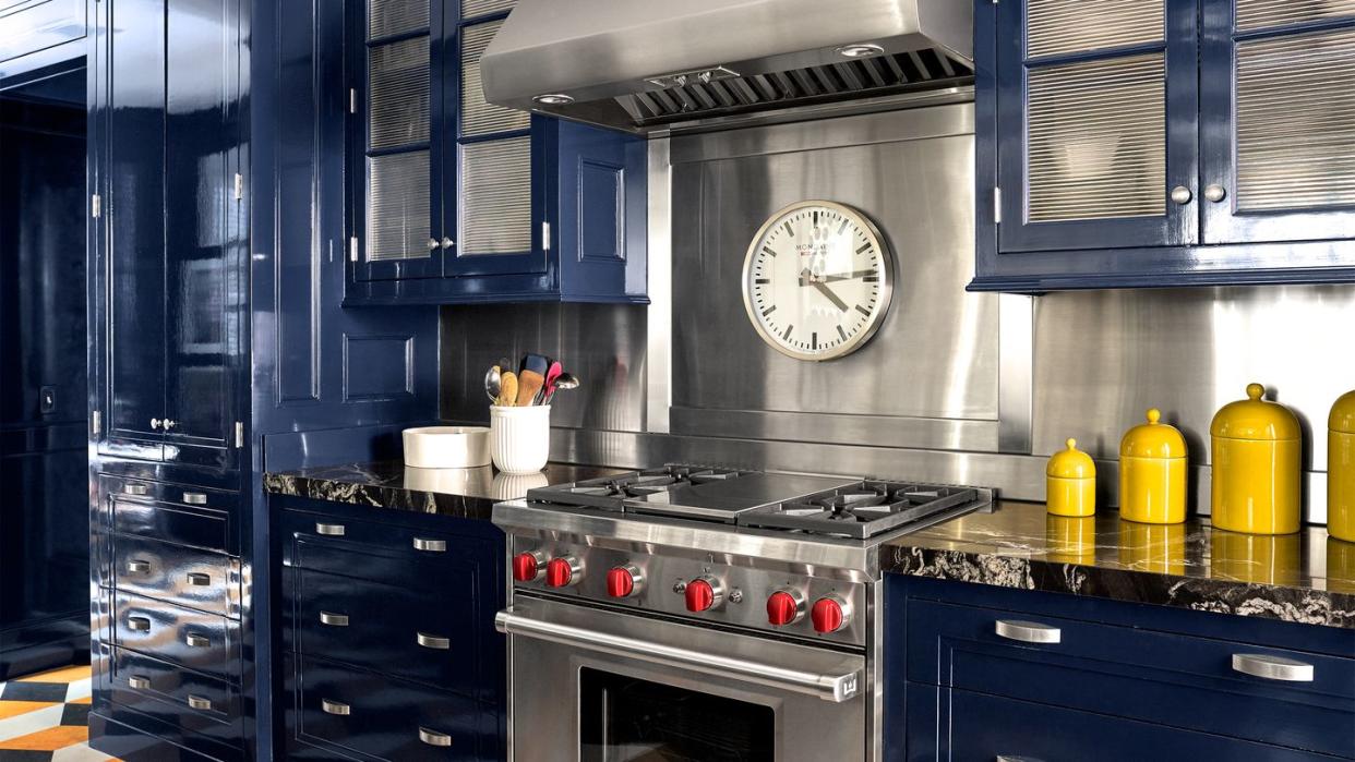 blue kitchen