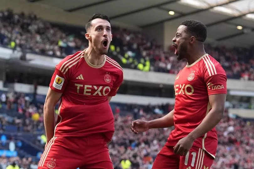 Bojan Miovski in action for Aberdeen