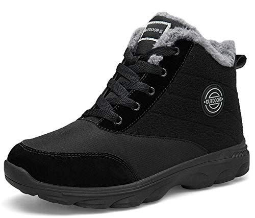 8) BomKinta Women's Snow Boots Keep Warm Surface Anti-Slip Soft Sole Warm Fur Lined Winter Ankle Booties Black Size 8