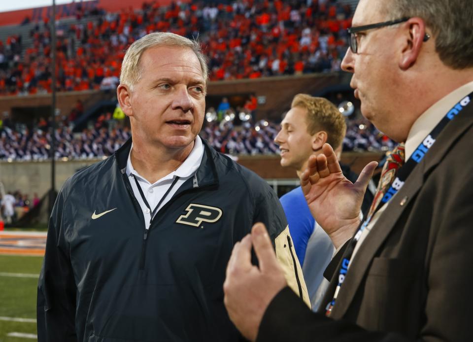 Purdue hired Mike Bobinski as athletic director from Georgia Tech in August. Now he's tasked with hiring a new football coach. (Photo by Michael Hickey/Getty Images)