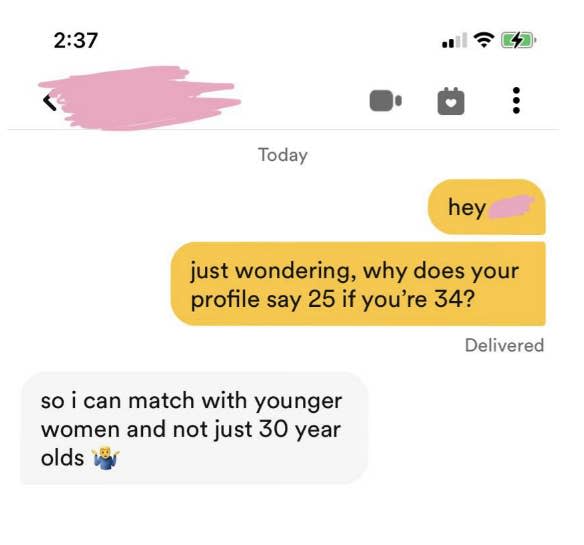 I mean - why would you include these details in a first conversation with  someone you're trying to date?? 🤦🏽‍♀️ (so sorry it's Hinge!) : r/Bumble