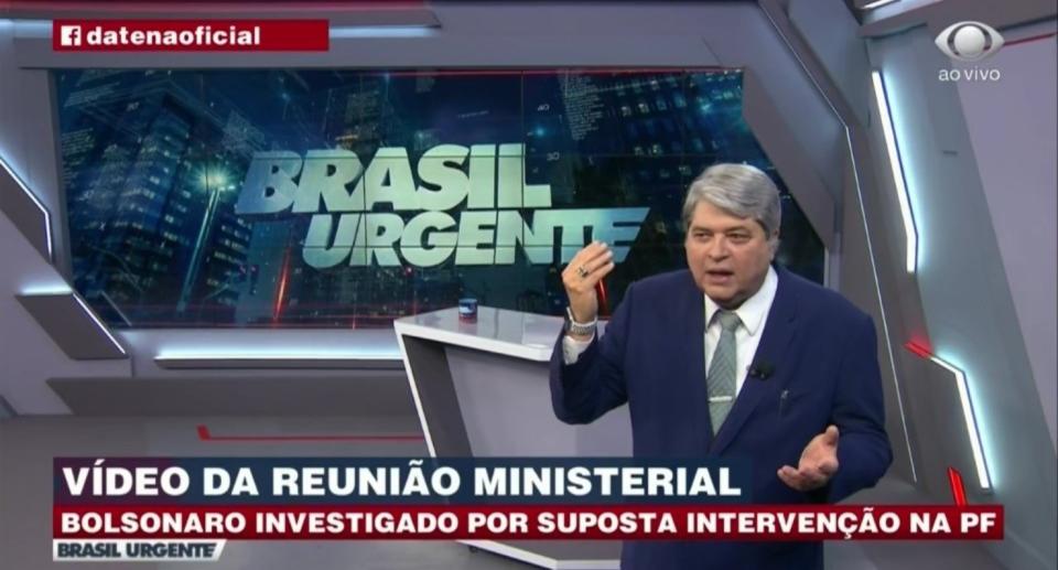 Datena rompeu relações com o presidente Jair Bolsonaro (reprodução/Band)
