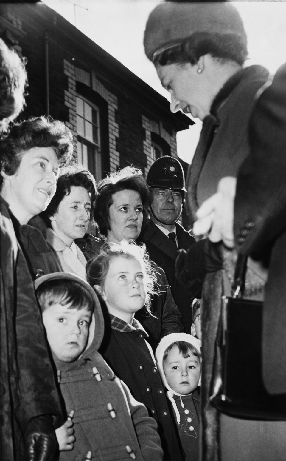 Queen Elizabeth with survivors of the Aberfan mining disaster