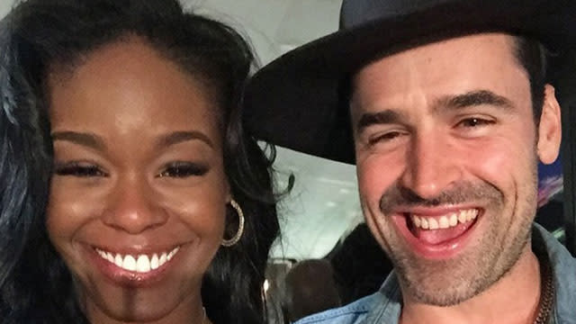 Here's a celeb couple we didn't see coming. "212" rapper Azealia Banks is dating <em> Swimfan</em> actor Jesse Bradford, <em>Us Weekly</em> reports. The always outspoken Azealia hasn't been shy about showing off their relationship on social media, Instagramming these cute pictures of the two at Coachella over the weekend. "Look at this crazy guy," she captioned one pic. PHOTOS: They Dated?! Surprising Celebrity Hookups But it's this photo of the two rocking identical huge grins that's perhaps the most telling of their feelings towards one another. "Happy People," she wrote. The rumored new couple showed some PDA at Nylon's Midnight Garden Party last Friday, <em>Us Weekly</em> also reports. "They were sitting next to each other and whispering with their hands on each other's laps at one point," an eyewitness says. "They were hooking up and together all night." NEWS: Azealia Banks Wants to Have Sex with President Obama Coachella was clearly the place to be last weekend -- aside from a controversial Drake and Madonna makeout session, <em>Twilight</em> star Robert Pattinson was also caught adorably dancing to Drake with rumored fiancee FKA Twigs! Watch below: