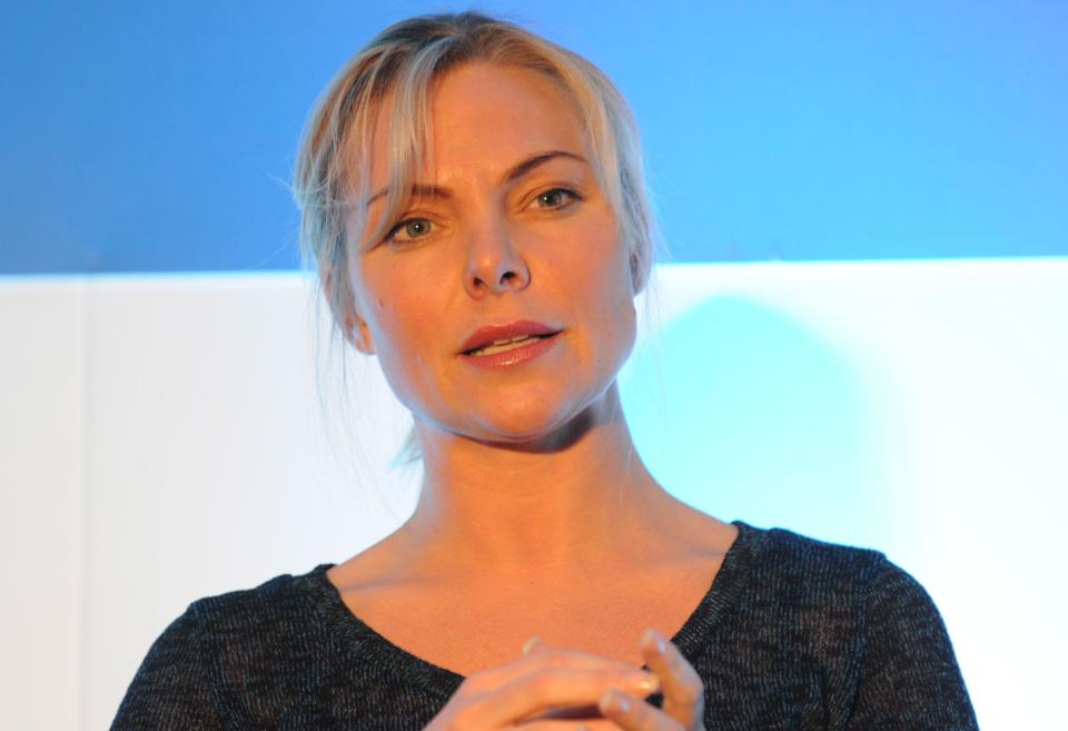 London. UK.  Samantha Womack (formerly Samantha Janus) in a Q & A discussion about appearing on the TV series Who Do You Think You Are Live. Olympia, London. 23rd February 2013. Ref:LMK326-43132-240213. Matt Lewis/Landmark Media.  WWW.LMKMEDIA.COM.