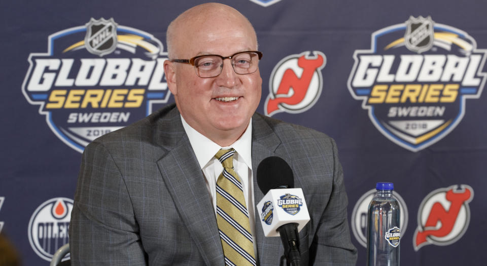 Bill Daly says the future looks promising for NHL expansion to Europe. (Photo by Andre Ringuette/NHLI via Getty Images)