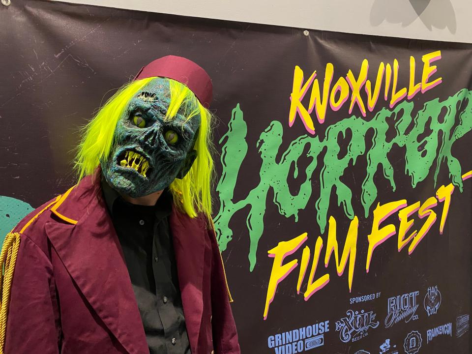 Ian Daniels dressed as The Usher for the Knoxville Horror Film Festival.