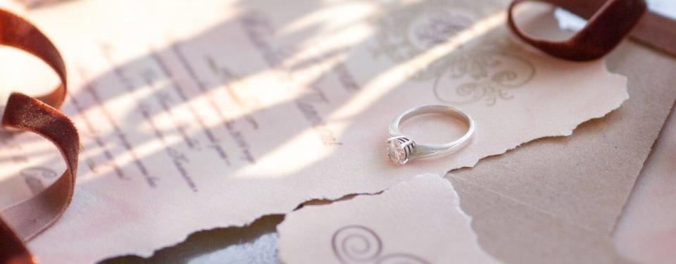 ring on wedding invitation