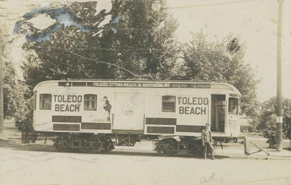 The Toledo, Ottawa Beach and Northern Rail Car that ran the route to Luna Pier in the 1920s is pictured. The line was part of the Detroit and Toledo Shore Line Railroad that operated from 1899 to 1981. The Toledo Ottawa Beach and Northern Railway leased the D&TSL lines and ran from 1907 to 1927.