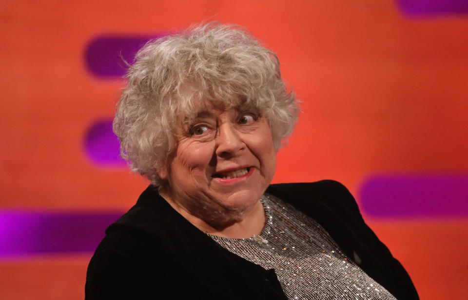Miriam Margolyes during the filming for the Graham Norton Show at BBC Studioworks 6 Television Centre, Wood Lane, London, to be aired on BBC One on Friday evening. (Photo by Isabel Infantes/PA Images via Getty Images)