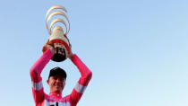 Cycling - Giro d'Italia, Rome, Italy - May 27, 2018 Team Sky's Chris Froome celebrates with the trophy after winning the Giro d'Italia REUTERS/Alessandro Garofalo