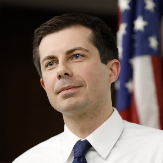 2020 Democratic presidential candidate South Bend Mayor Pete Buttigieg speaks during a town hall meeting, Tuesday, April 16, 2019, in Fort Dodge, Iowa. (AP Photo/Charlie Neibergall)