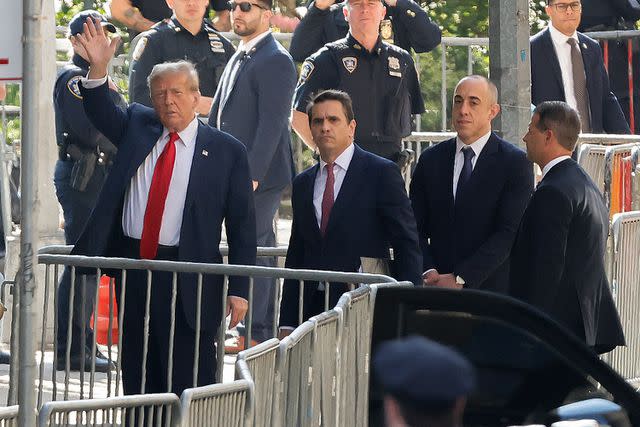 <p>AP Photo/Stefan Jeremiah</p> Donald Trump walks up to Manhattan Criminal Court on April 15, 2024, for the start of his trial