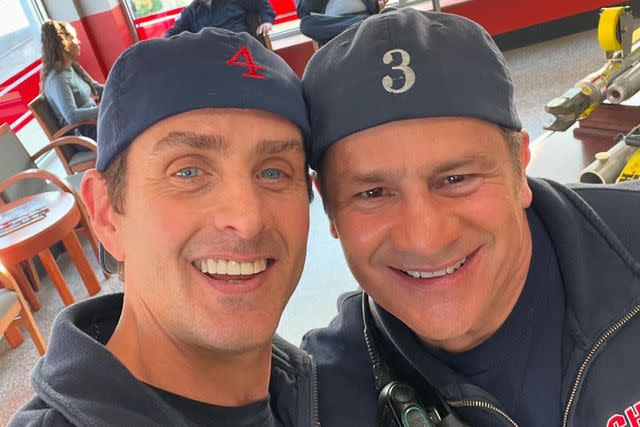 <p>Joey McEntire/ Instagram</p> Joey McEntyre with Tony Ferraris on 'Chicago Fire'