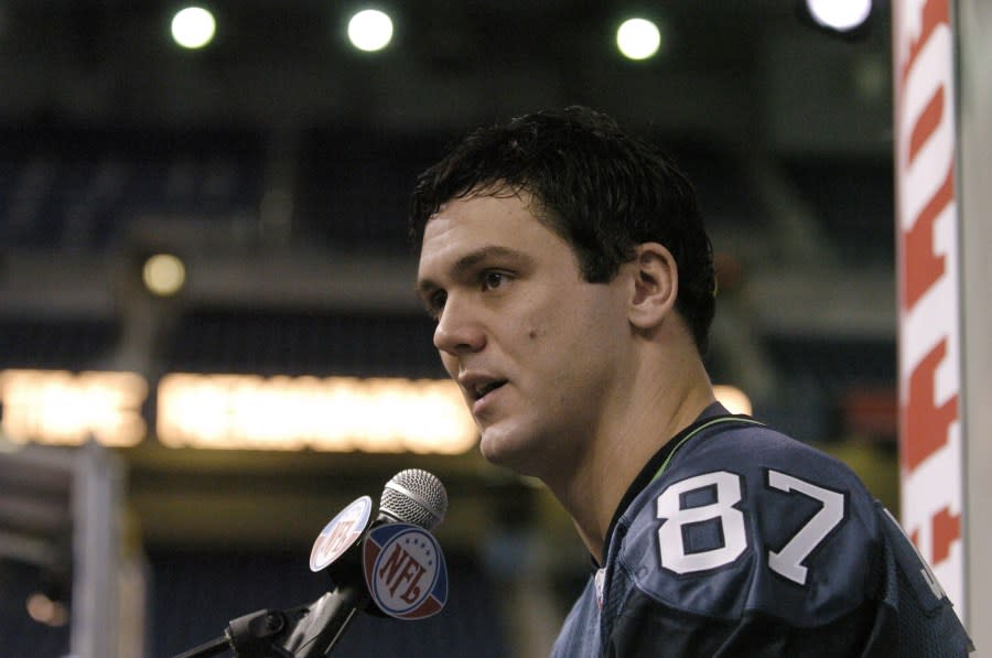 Joe Jurevicius during Seattle Seahawks media day for Super Bowl XL at Ford Field in Detroit, Michigan on January 31, 2006 (Photo by Al Messerschmidt/Getty Images)