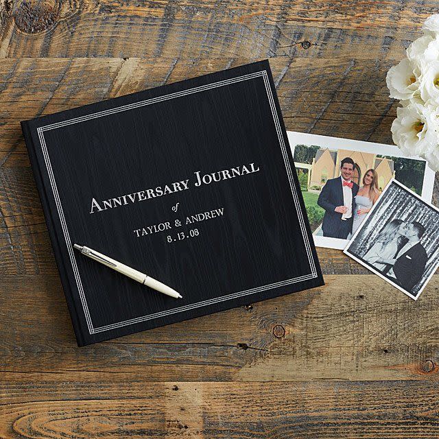 <p>uncommongoods.com</p><p><strong>$130.00</strong></p><p>A sentimental gift for newlyweds especially, this journal spans anniversaries 1-60 and has guides for each one. Every year, they can write down how they celebrated to look back on one day. </p>