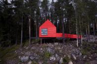 <p>Not all treehouses blend in with nature—this <span class="redactor-unlink">vacation rental in Sweden</span> looks made for Instagram with a bright red paint job.</p><p><a class="link " href="https://go.redirectingat.com?id=74968X1596630&url=https%3A%2F%2Fwww.tripadvisor.com%2FHotel_Review-g6200614-d1872348-Reviews-Treehotel-Harads_Norrbotten_County.html%23%2Fmedia%2F1872348%2F422847719%3Ap%2F%3Falbumid%3D101%26type%3D0%26category%3D101&sref=https%3A%2F%2Fwww.housebeautiful.com%2Fdesign-inspiration%2Fhouse-tours%2Fg3301%2Famazing-tree-house-homes%2F" rel="nofollow noopener" target="_blank" data-ylk="slk:BOOK NOW;elm:context_link;itc:0;sec:content-canvas">BOOK NOW</a> <strong><em>The Blue Cone</em></strong><br></p>