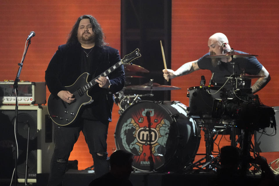 Mammoth WVH perform during MusiCares Person of the Year honoring Jon Bon Jovi on Friday, Feb. 2, 2024, in Los Angeles. (AP Photo/Chris Pizzello)