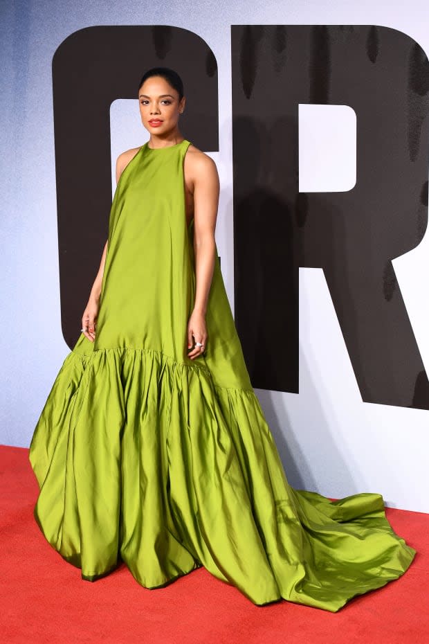 Tessa Thompson in Valentino at the European premiere of "Creed II" in London in 2018.