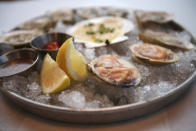 <p>They’re a well-known aphrodisiac, so what better way to woo your Valentine than by starting with a few oysters. Don’t worry, if they feel a bit squeamish, there are all sorts of ways you can prepare them to fit any palate. Try <a rel="nofollow noopener" href="http://www.fishisthedish.co.uk/kitchen-talk/2753-valentines-day-oysters.html" target="_blank" data-ylk="slk:these recipes;elm:context_link;itc:0" class="link ">these recipes</a> from fish experts Seafish. [Photo: Getty] </p>