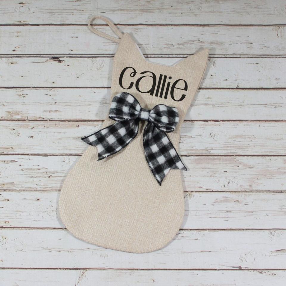 Product photo of a Burlap Cat Stocking
