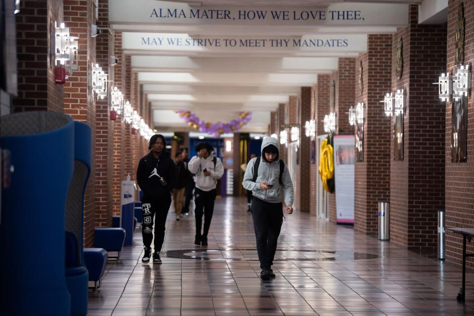 Students move through the student life at Tennessee State University in Nashville, Tenn., on Tuesday, Feb. 6, 2024.