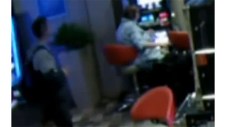 A thief stole Monica Gleeson's wallet while she was playing the pokies. Photo: Screenshot