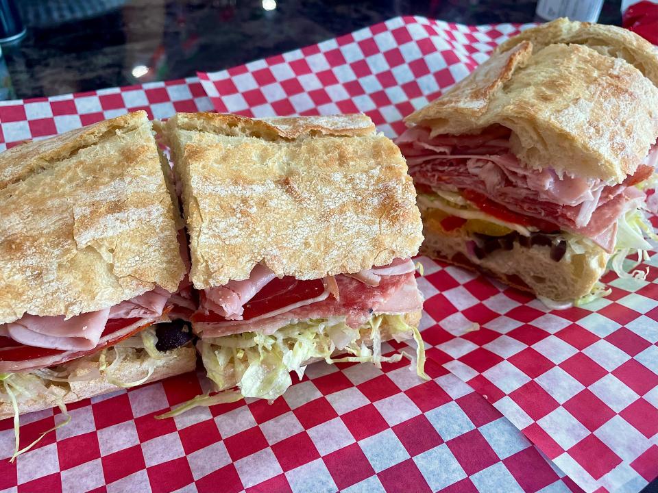 "The Rosie" Ultimate Signature Italian Sub from Rosie's Italian Bakery and Cafe in Daytona Beach.