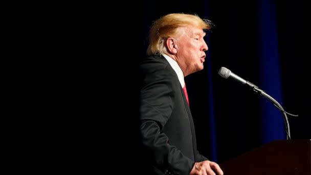 PHOTO: Former President Donald Trump speaks during an event with Joe Lombardo, Clark County sheriff and Republican candidate for Nevada governor, and republican Nevada Senate candidate Adam Laxalt, on July 8, 2022, in Las Vegas. (John Locher/AP Photo)