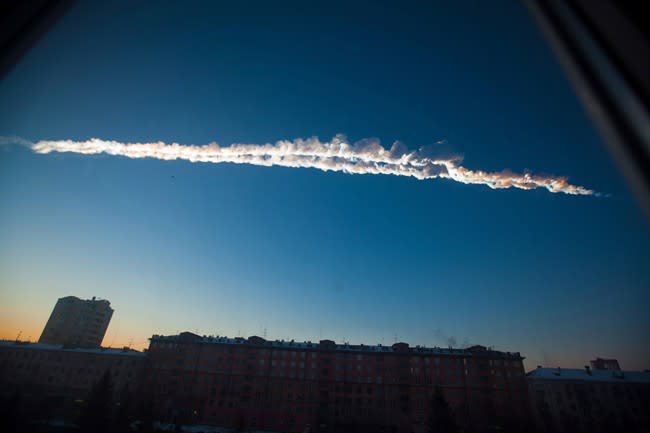 <b>Chelyabinsk meteor explosion</b><br> On February 15th, 2013, a 10-kiloton asteroid entered Earth's atmosphere at a shallow trajectory, flew over Siberia and then exploded over the Russian city of Chelyabinsk. Nearly 1,500 people were injured from this massive airburst, so it's nothing to take lightly, but studies of the event have given scientists incredible new insight into asteroids, how often we get hit by them, and the exact effects of their impacts.