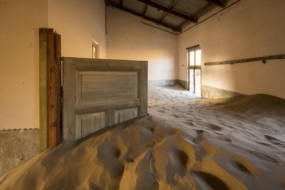 Abandoned diamond mine flooded by sand